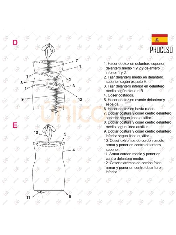 MOLDE VESTIDO CORTO MUJER 2220