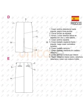 MOLDE: FALDA PANTALON MUJER 0931