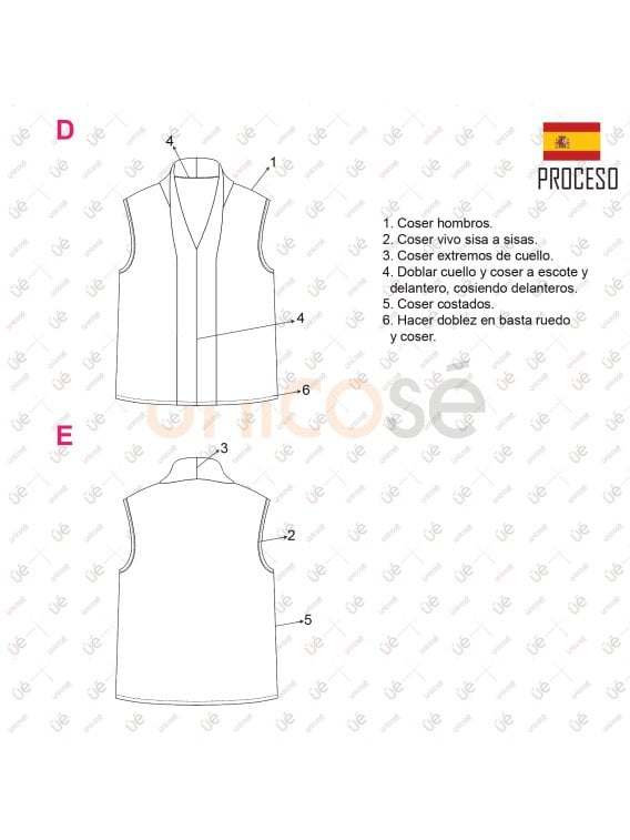 MOLDE BLUSA SIN MANGAS MUJER 2302
