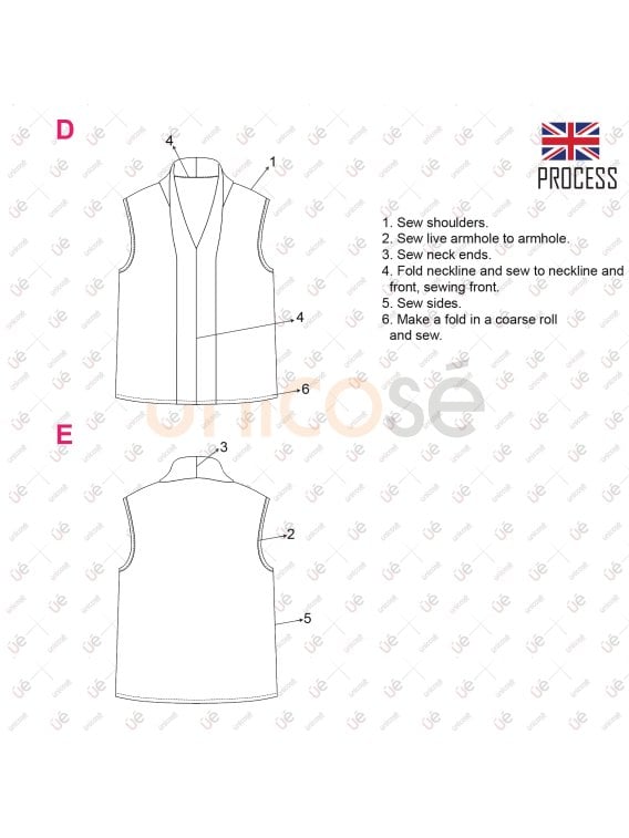 MOLDE BLUSA SIN MANGAS MUJER 2302