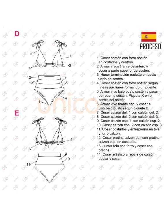 MOLDE TRAJE DE BAÑO 2 PIEZAS MUJER 2302