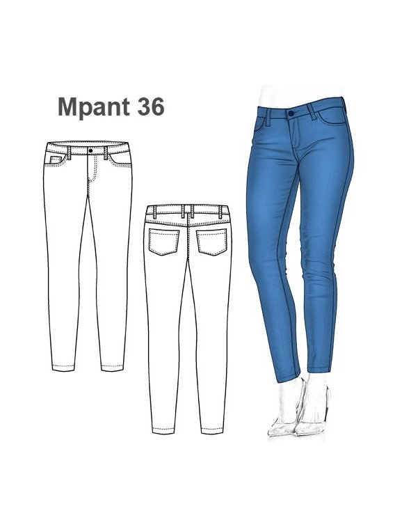 pretina anatómica de pantalón yeans para mujer son 4 delanteras y 2  posterior #pantalones #moda #moldes #modazeus