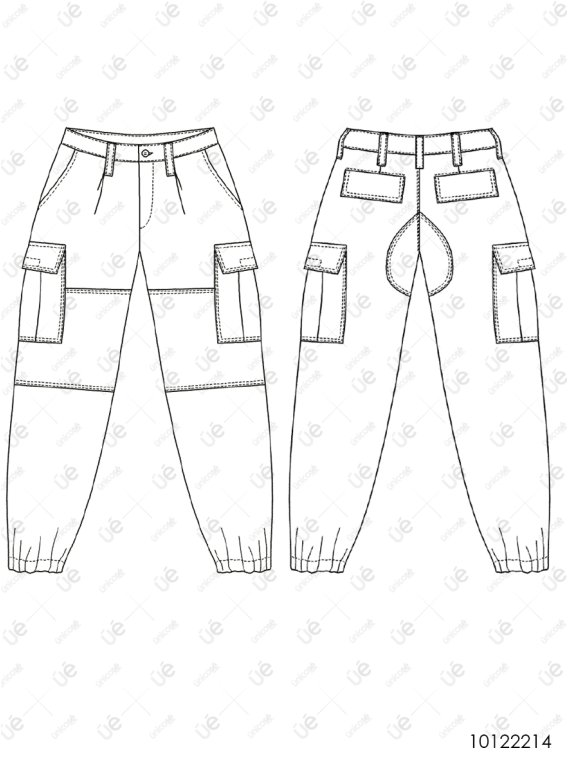 MOLDE PANTALON CARGO MUJER 2214