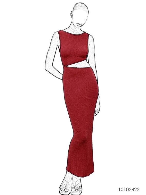 MOLDE VESTIDO LARGO MUJER 2422