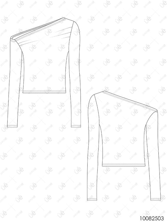 MOLDE TOP ASIMETRICO MUJER 2503