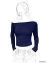 MOLDE TOP ASIMETRICO MUJER 2503